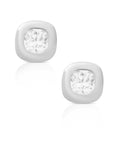 Load image into Gallery viewer, Cushion CZ Stud Earrings in Sterling Silver
