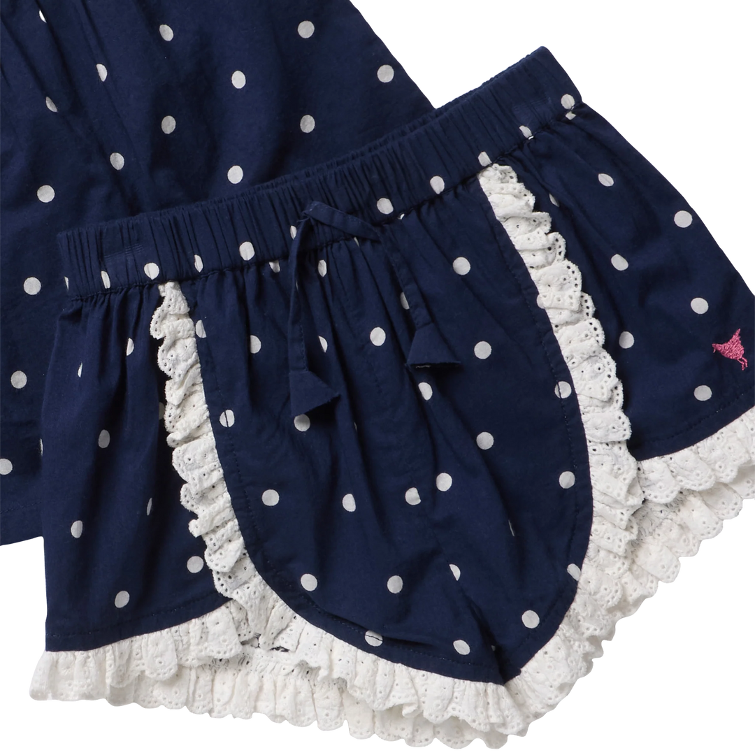 Girls Millie 2pc Set Navy Dot