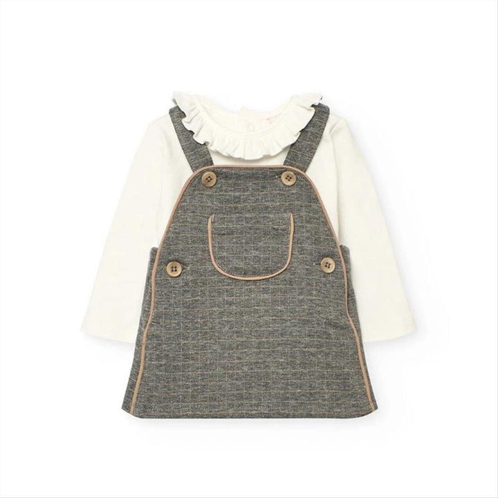 Checked Jumper with Ruffle Top