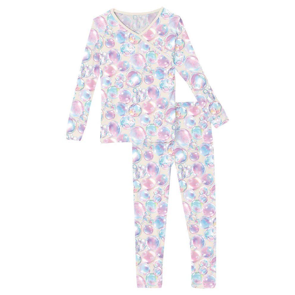 Natural Bubbles Kimono Pajama Set