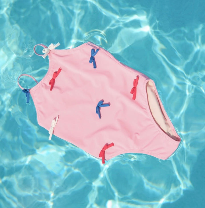 Girls Lottie Swimsuit Pink Bows