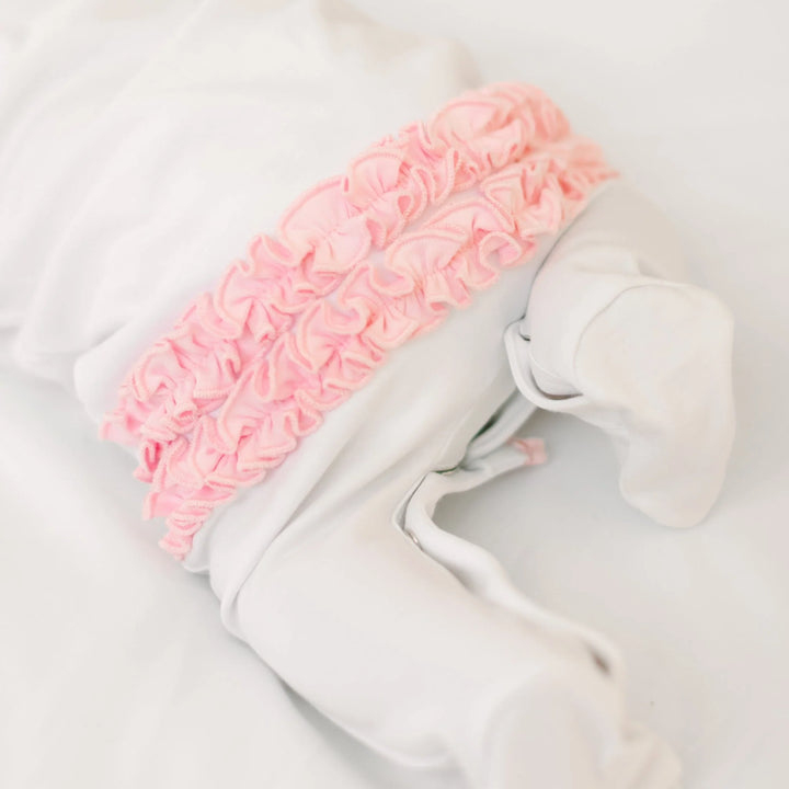 Jolly Ribbons Hand-Embroidered Ruffle Footie