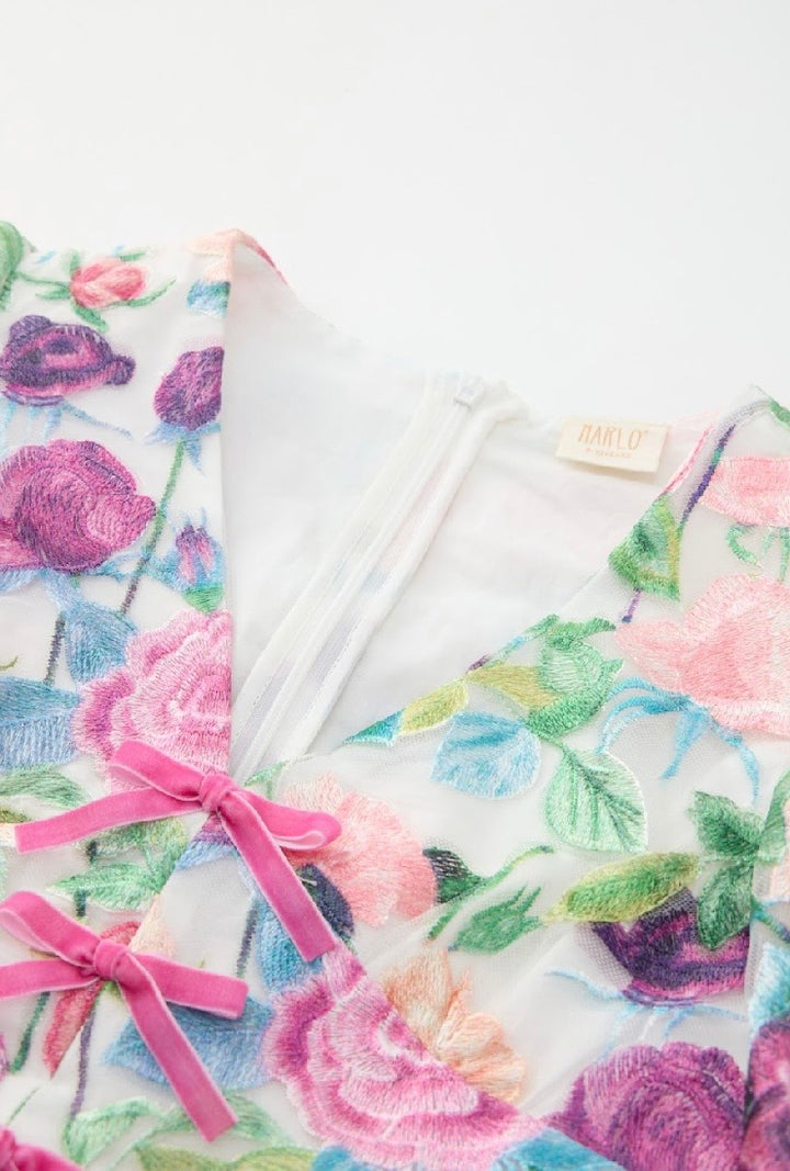 Rachelle Embroidered Mini Dress