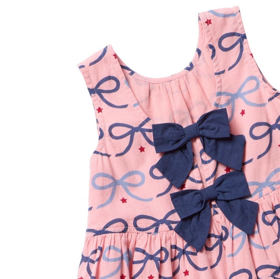 Girls Eloise Dress Pink Bows