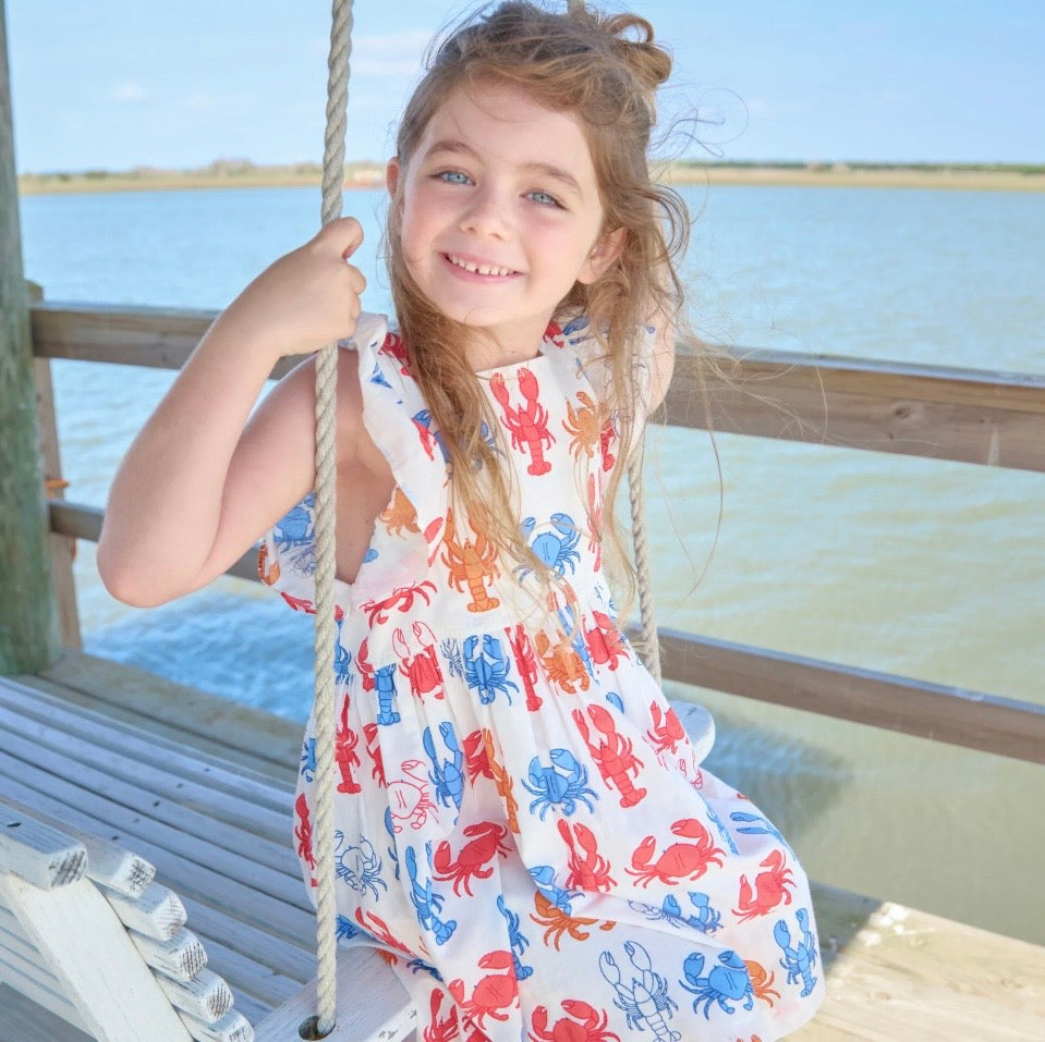 Girls Elsie Dress Lobsters & Crabs