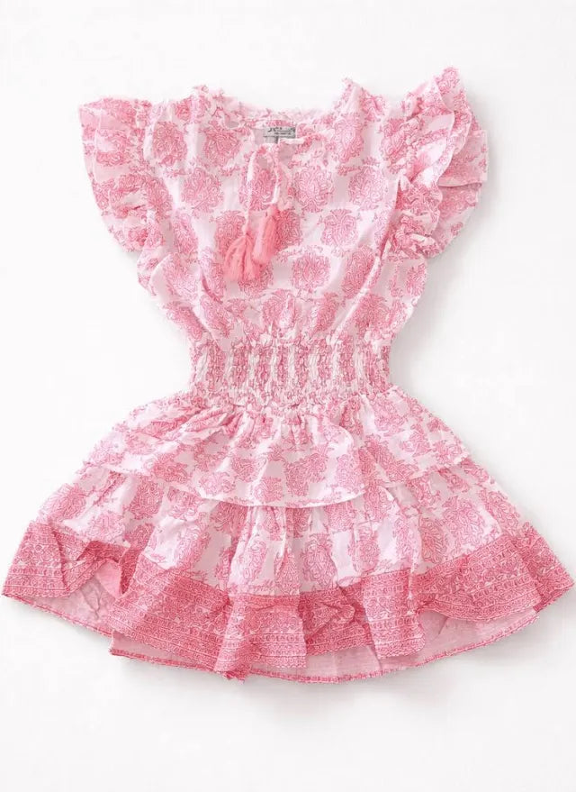 Lennon Dress Pink Border