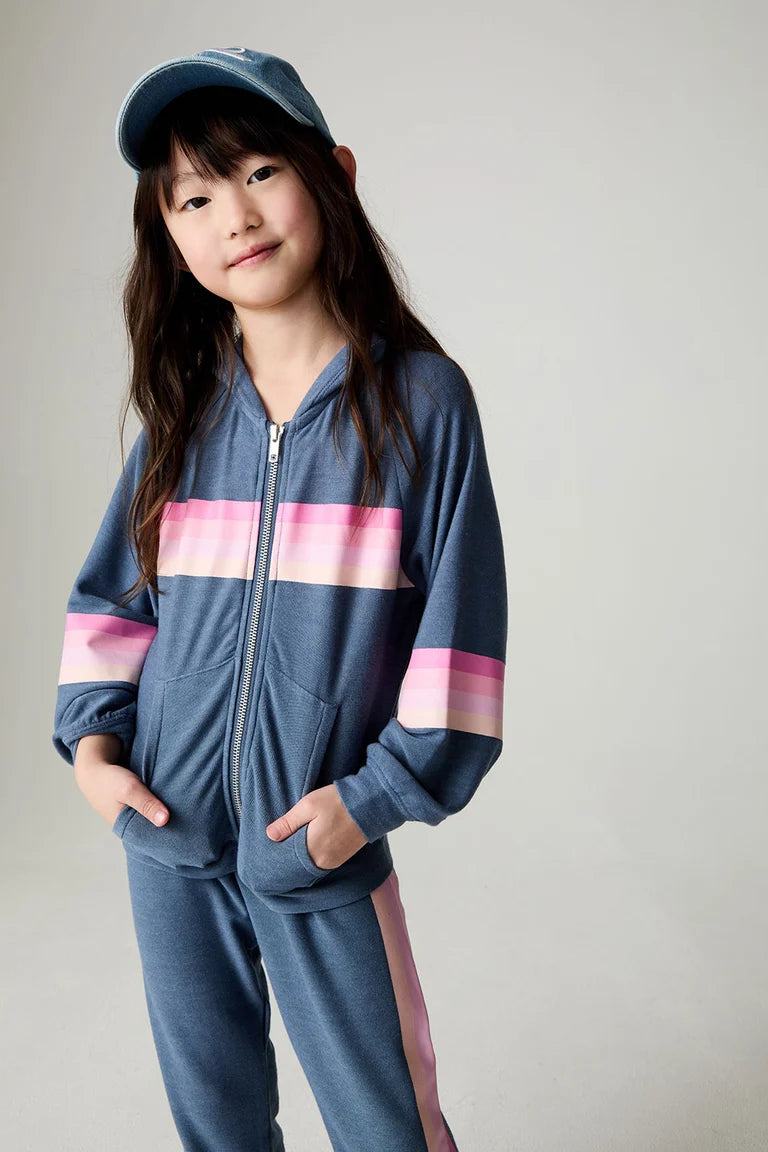 Multi Stripe Girls Hoodie