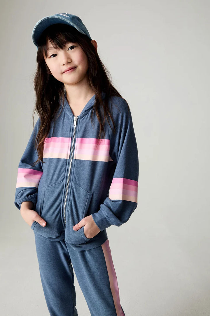 Multi Stripe Girls Hoodie