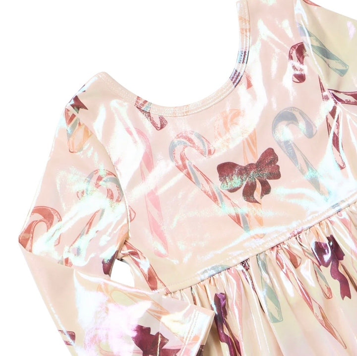 Lamé Steph Dress in Antique Candy Canes