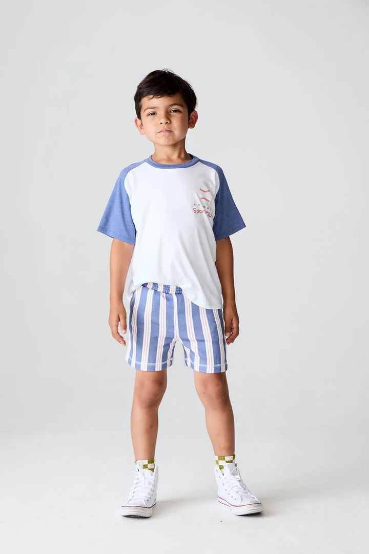 Zuma Cotton Terry Cozy Beach Shorts Shamu Stripe