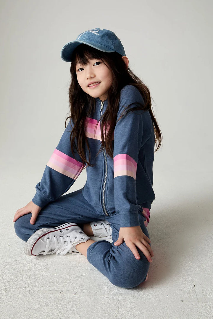 Multi Stripe Girls Hoodie