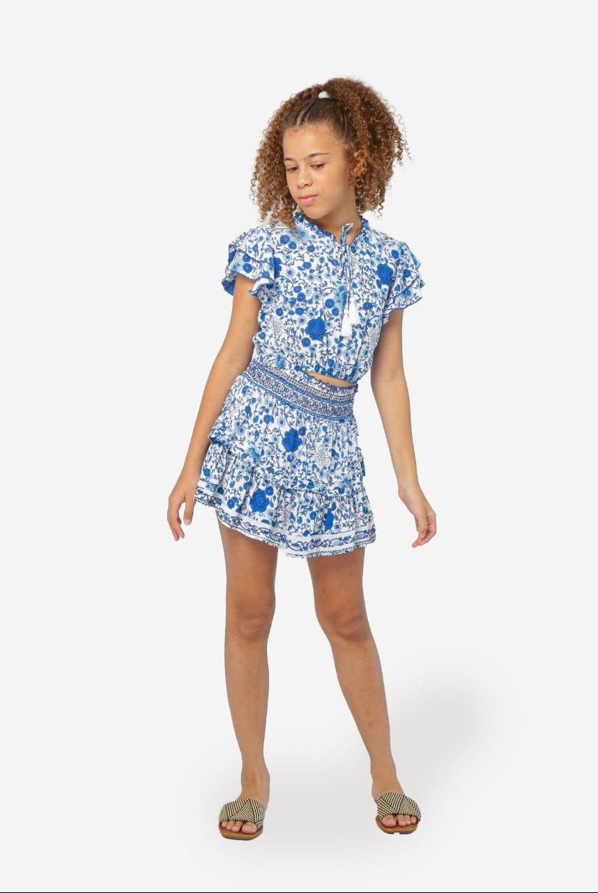 Lennon Top Blue Flower