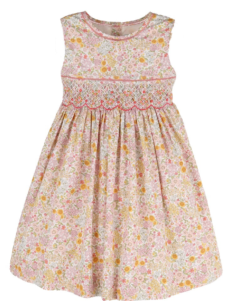 Floral Bouquet Smocked Dress