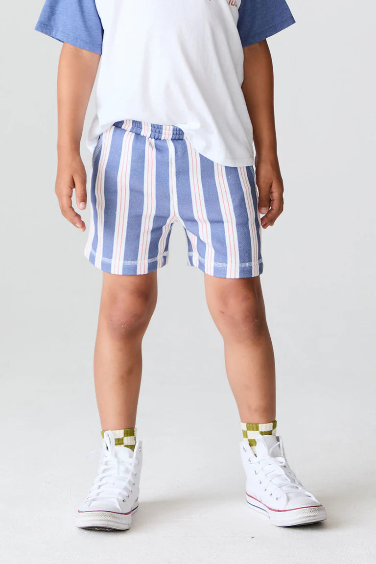 Zuma Cotton Terry Cozy Beach Shorts Shamu Stripe