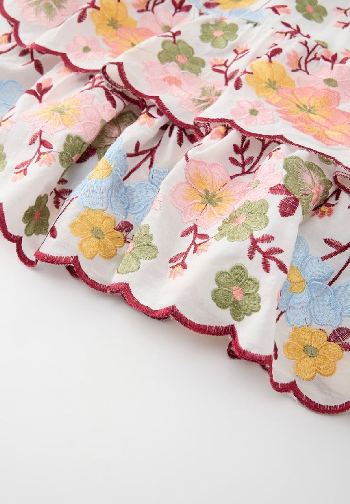 Penelope Cotton Embroidery Mini Dress