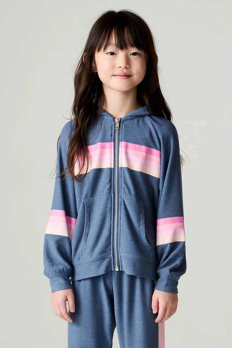 Multi Stripe Girls Hoodie