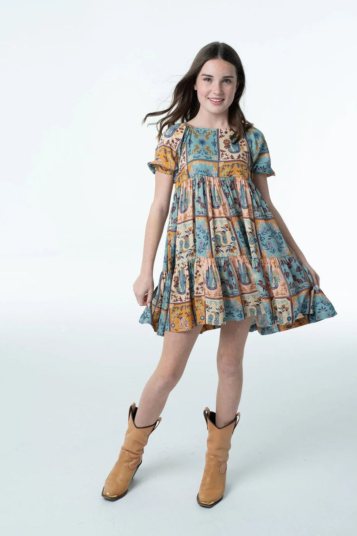Haven Western Print Girls Dress | Soft Viscose