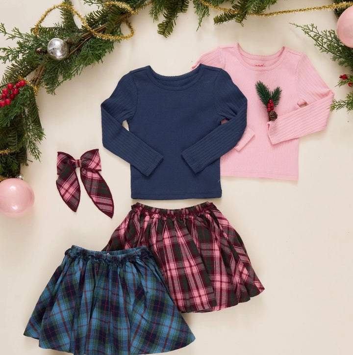 Gianna Skirt Burgundy Tartan