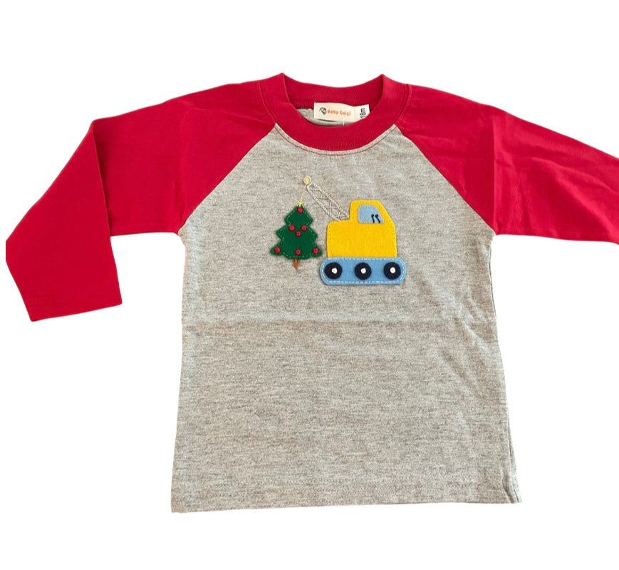 Luigi Crane with Christmas Tree Shirt