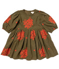 Load image into Gallery viewer, Brooke Dress Dark Olive with Embroidery
