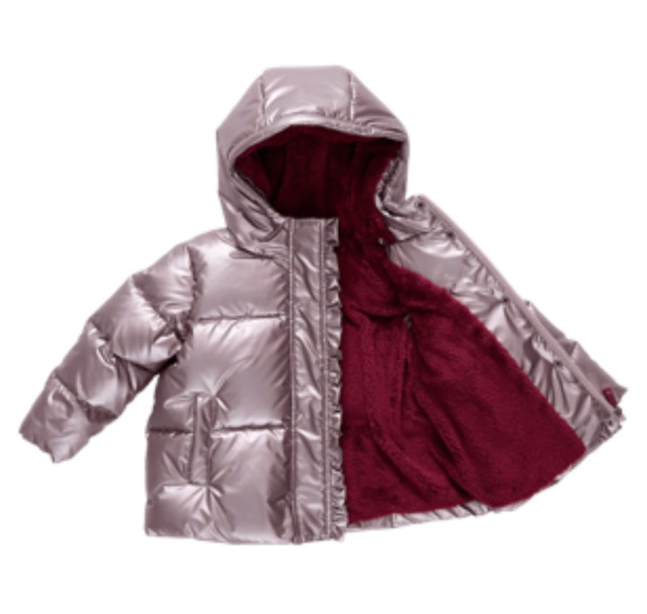 Vintage Rose Metallic Ruffle Pete Puffer