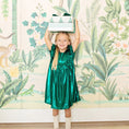 Load image into Gallery viewer, Girls Lame Brayden Ruffle Dress - Tinsel Green
