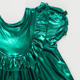 Load image into Gallery viewer, Girls Lame Brayden Ruffle Dress - Tinsel Green
