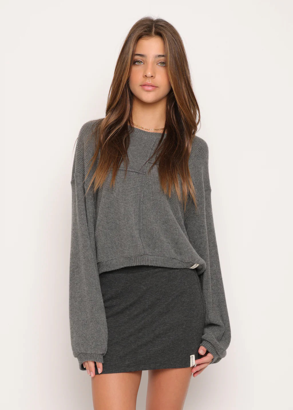 Hacci Rib Dolman Patch Charcoal