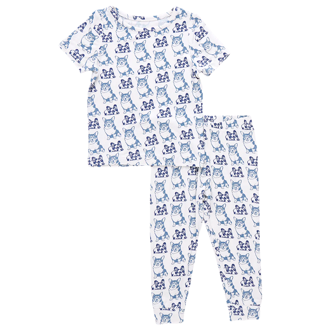 Blue Corgis Bamboo Pajama Set