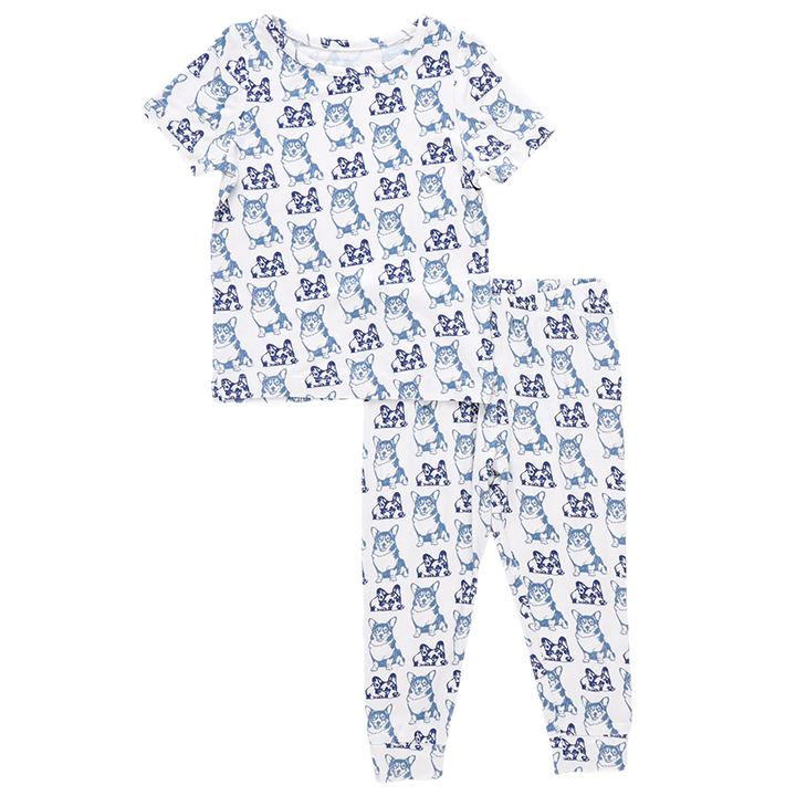 Blue Corgis Bamboo Pajama Set