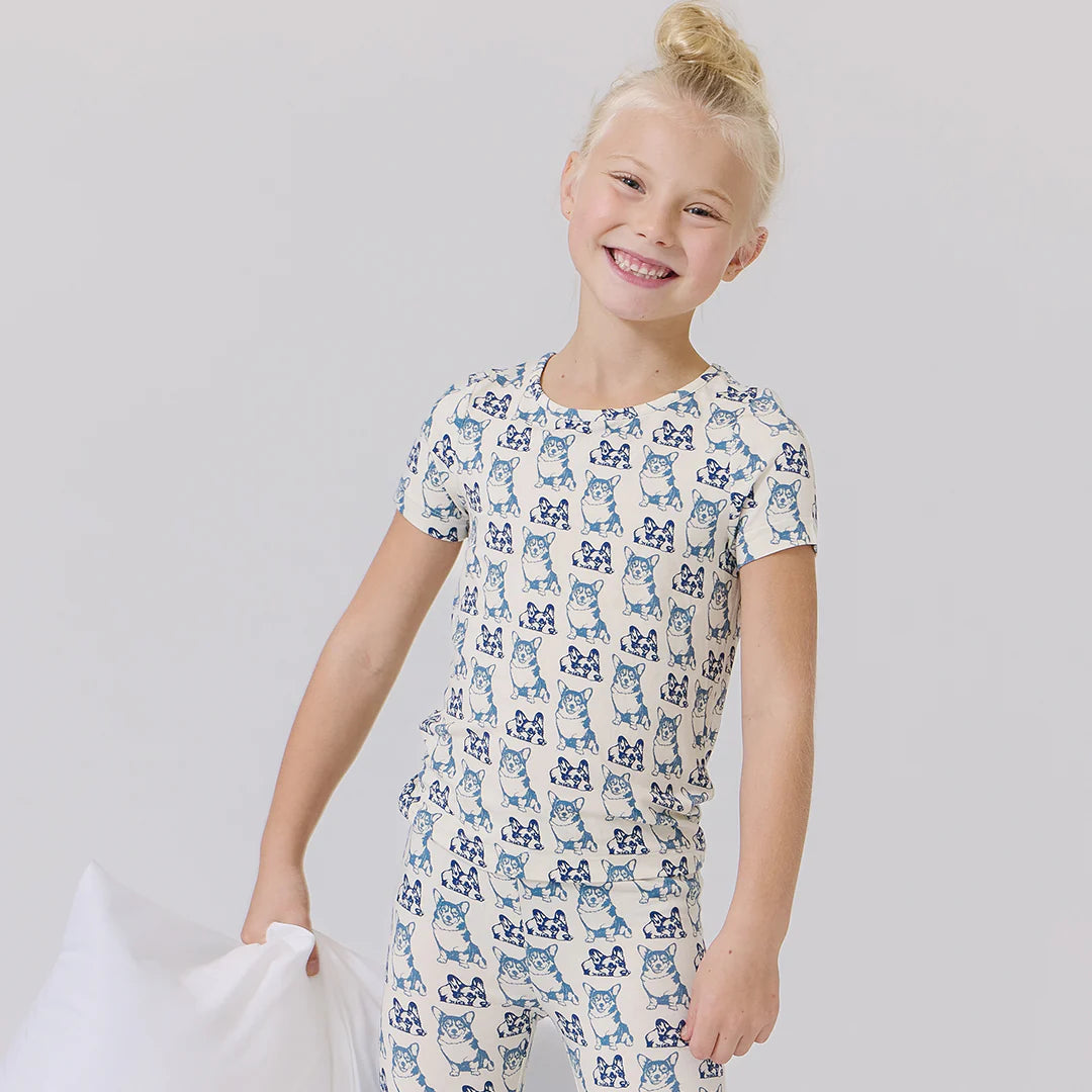 Blue Corgis Bamboo Pajama Set