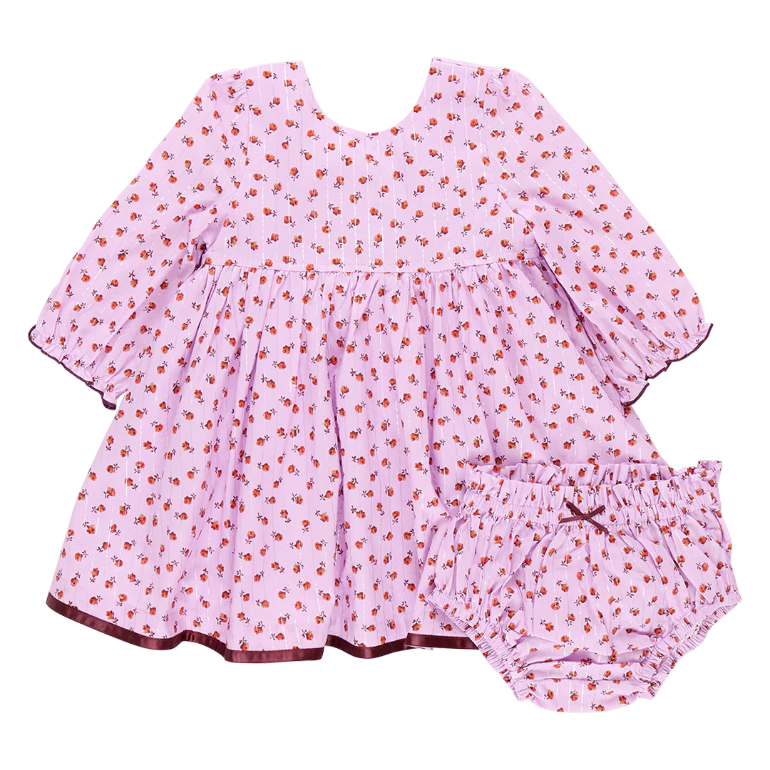 Baby Amma Dress Lavender Tiny Roses