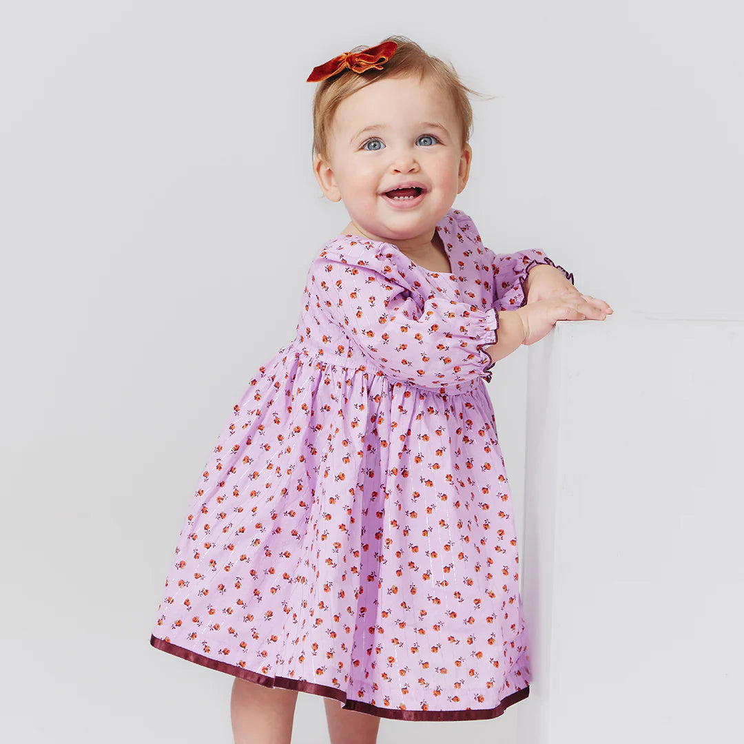 Baby Amma Dress Lavender Tiny Roses