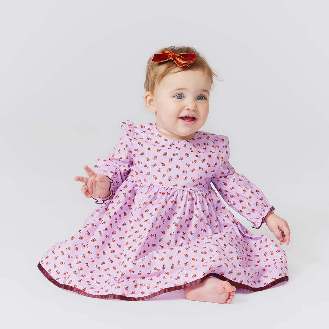 Baby Amma Dress Lavender Tiny Roses