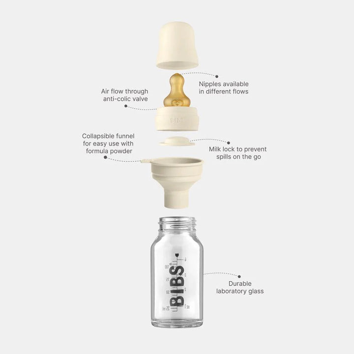 Baby Glass Bottle Complete Set 110ml