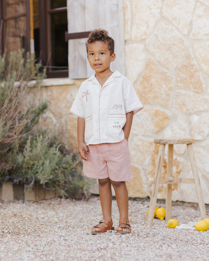 Perry Short Poppy Gingham