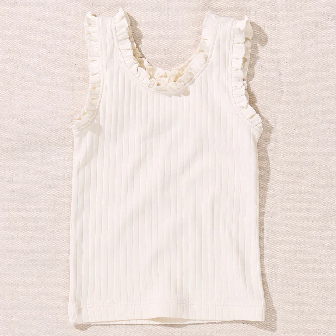 Joy Ruffle Rib Tank Cream