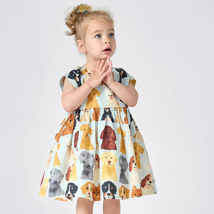 Adaline Dress Set Watercolor Dogs