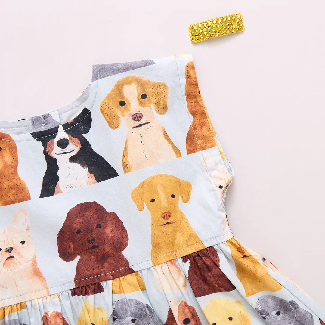 Adaline Dress Set Watercolor Dogs