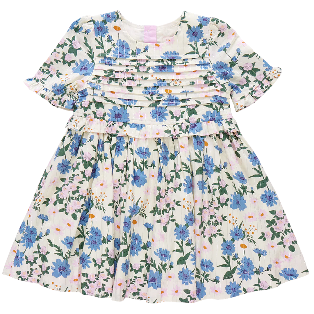 Raquel Dress Melon Daisy Floral