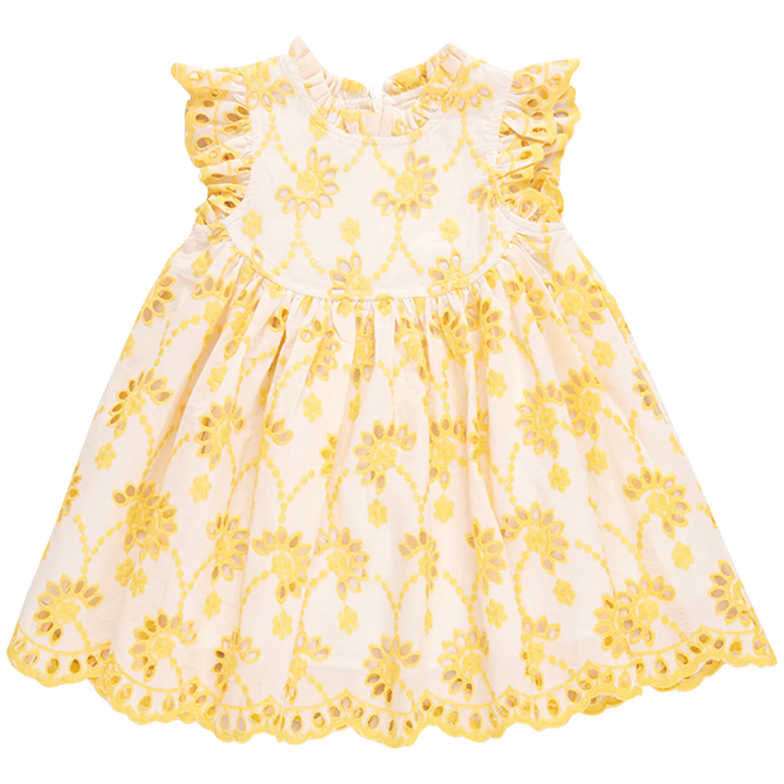 Cynthia Dress Bright Yellow Eyelet