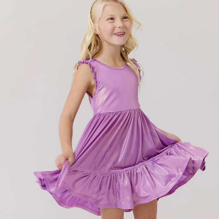 Purple Lame Kelsey Dress