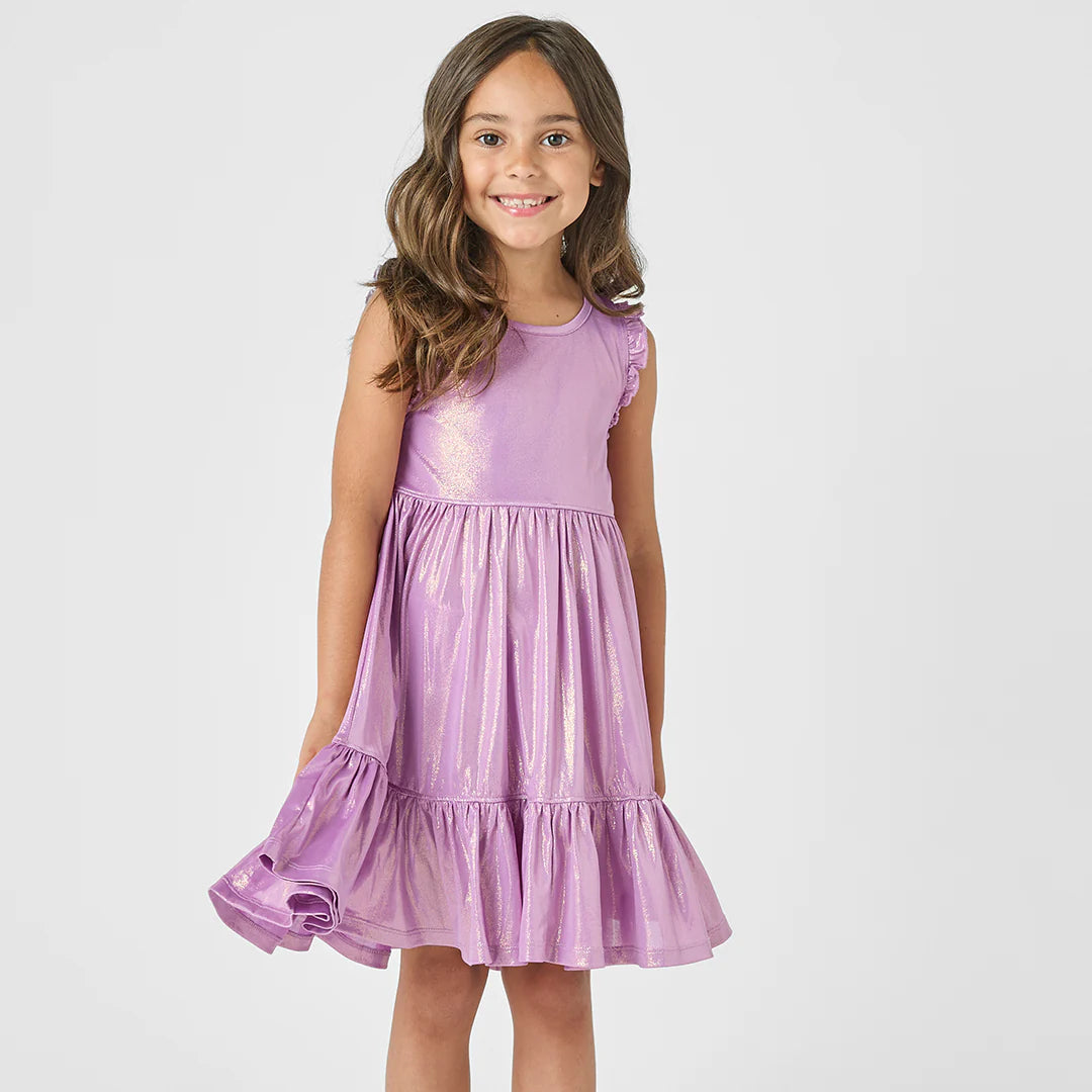 Purple Lame Kelsey Dress