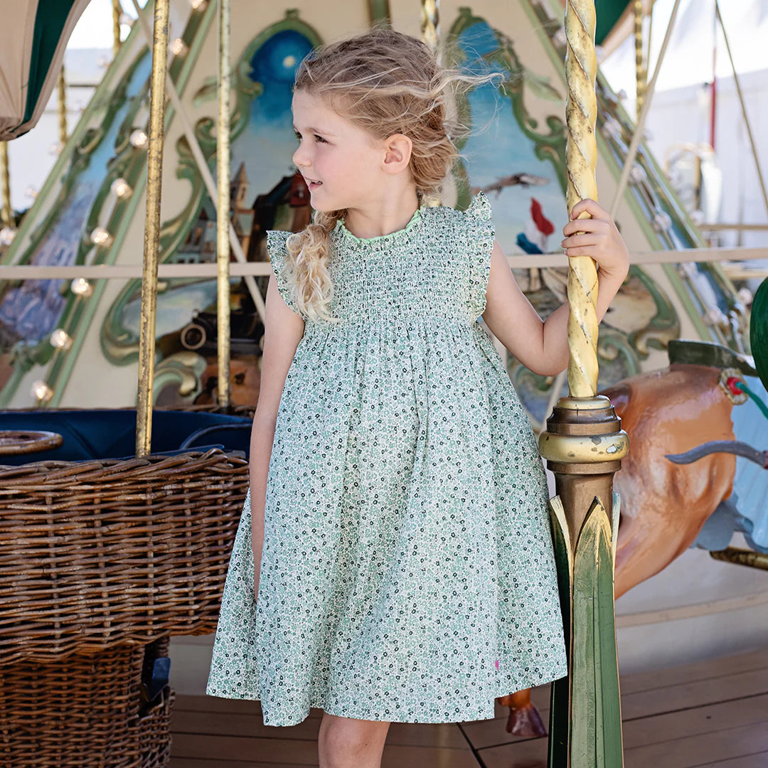 Green Mini Ditsy Stevie Dress