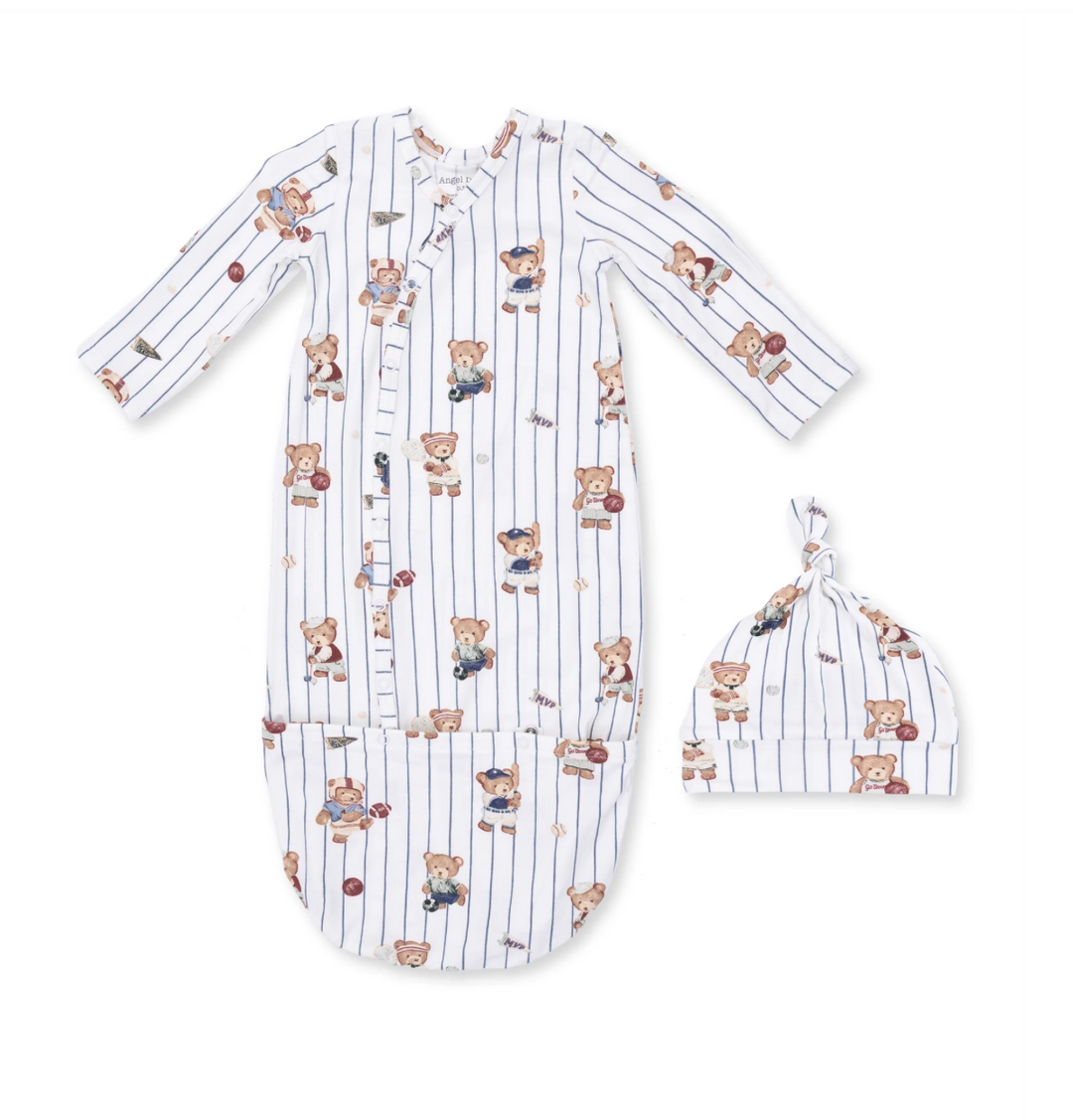 Mixed Sports Bears Bundle — Gown + Knotted Hat Set