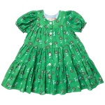 Elizabeth Dress in Green Flower Toss