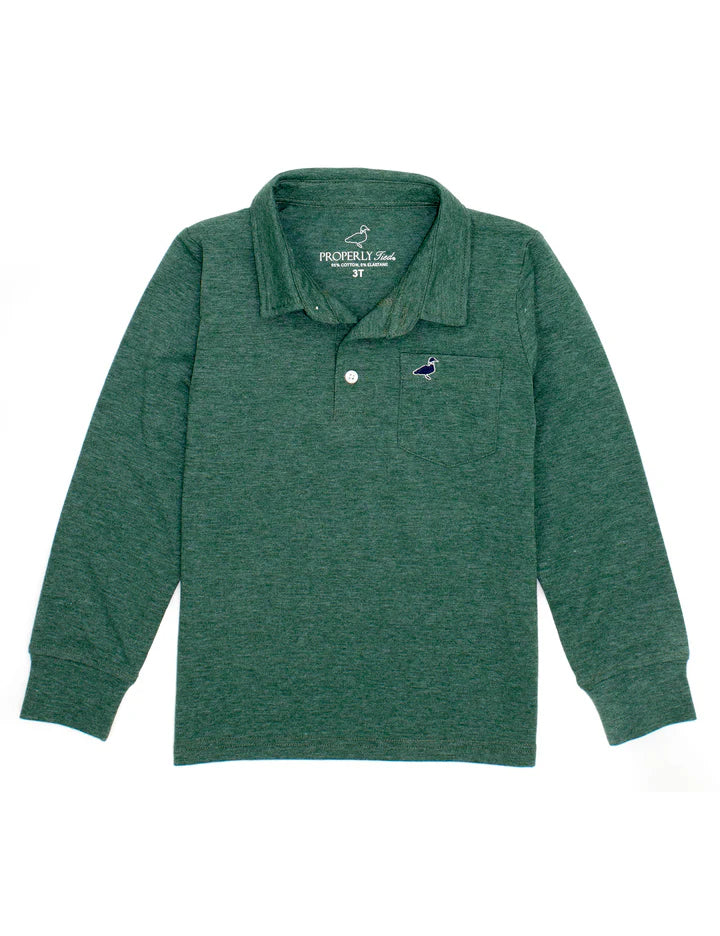 Harrison Pocket Polo LS Hunter Green