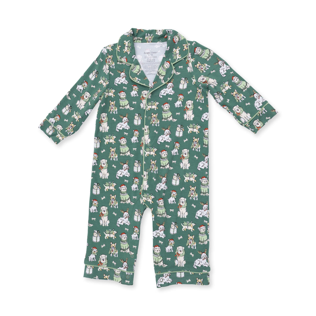 Christmas Dogs Uni - Long Sleeve Coat Style Romper