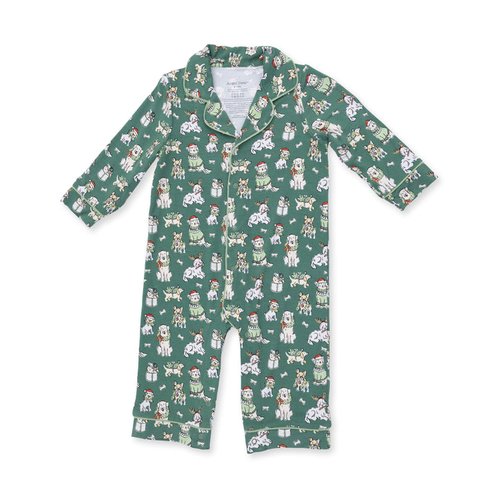 Christmas Dogs Uni - Long Sleeve Coat Style Romper
