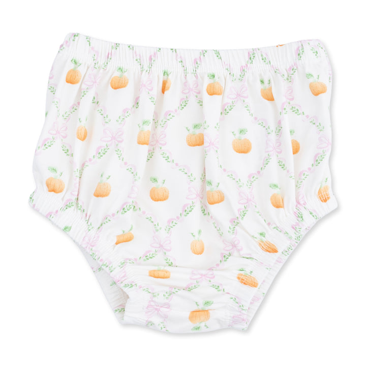 Pretty Pumpkin Trellis - Jane Puff Sleeve Bishop Dress And Bloomer